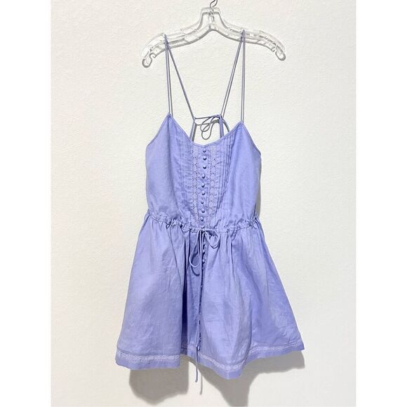 NWT Joslin Harriet Linen Mini Dress 6 Beachy Boho Cottage Pastel Fairy $400 MSRP - Picture 2 of 12